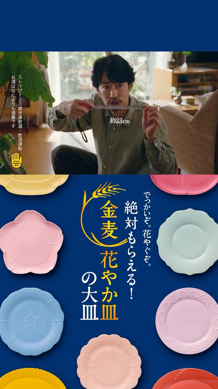 金麦『23センチのお皿』篇 15秒縦型 竹野内豊 サントリー CM - YouTube