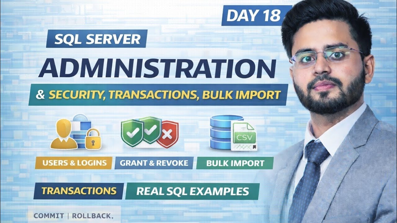 SQL Server for Data Analysts | Day 18 | SQL Server Administration ...