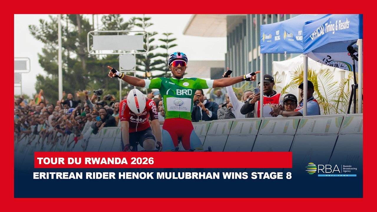 Eritrean rider Henok Mulubrhan wins Stage 8 of Tour du Rwanda 2026, raced over 83.8km in Kigali City
