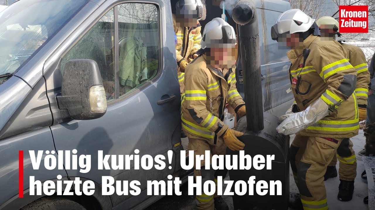 Völlig kurios! Urlauber heizte Bus mit Holzofen | krone.tv NEWS