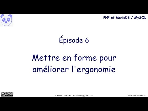 PHP et MariaDB - Épisode 6 - Mettre en forme pour améliorer l'ergonomie