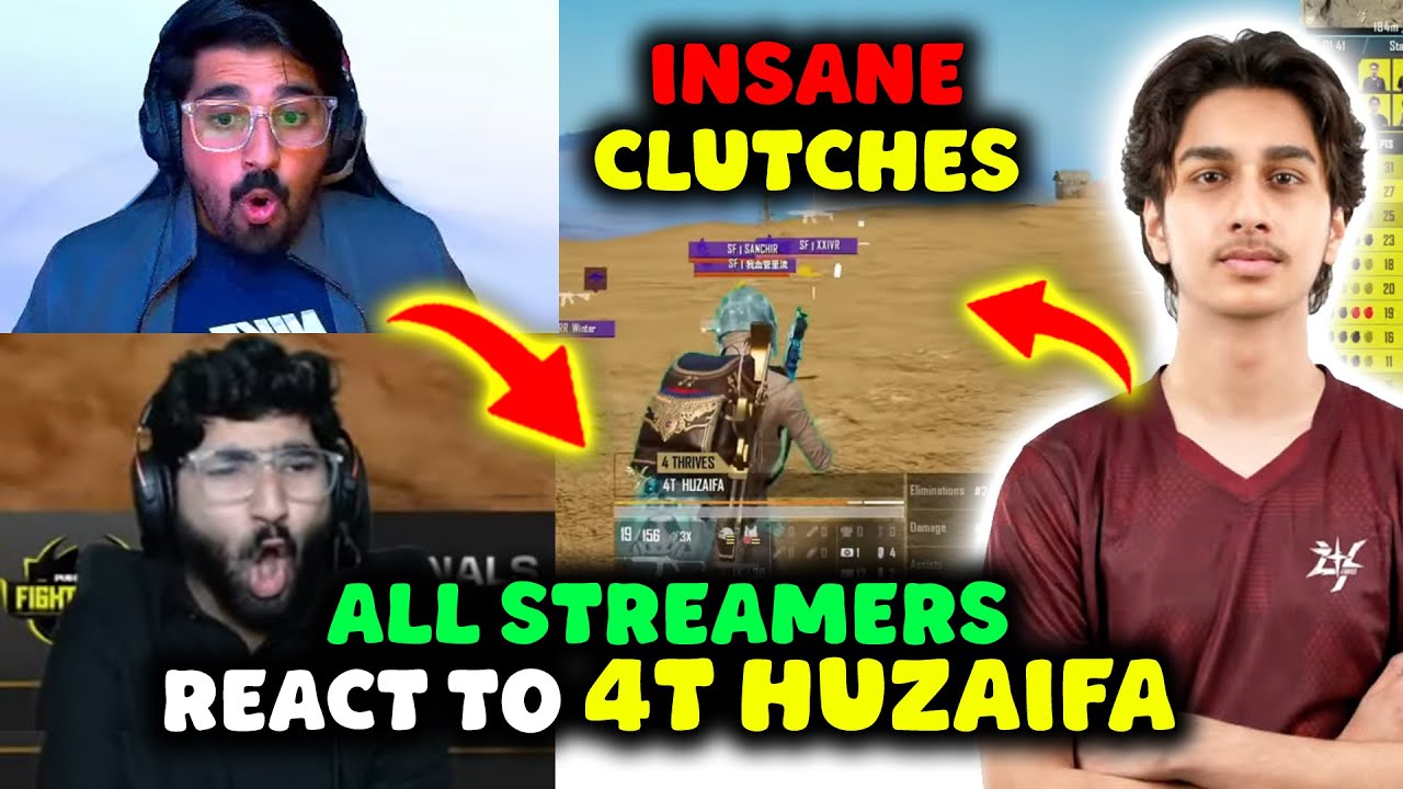 😱 ALL STREAMERS REACTION ON 4T HUZAIFA