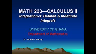 Integration-3: Definite and Indefinite Integrals