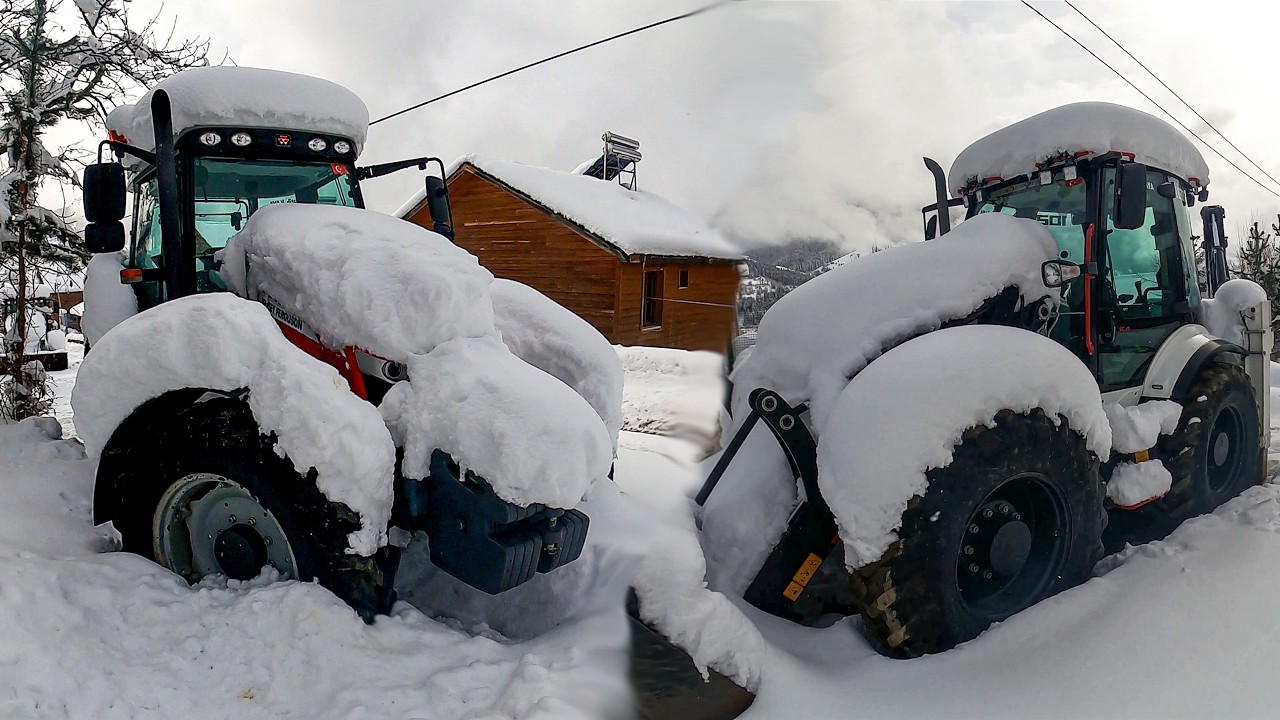 СНЕГ В МАРТЕ! | Massey Ferguson & Hidromek