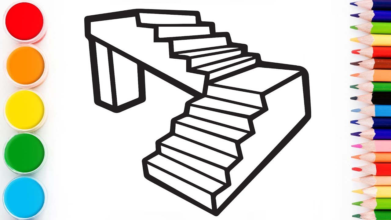 How to draw stairs | step by step - YouTube