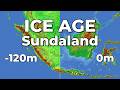 Ice Age - Sundaland Rising and Falling Sea Level Animation 🌊 #geography #iceage #southeastasia #map