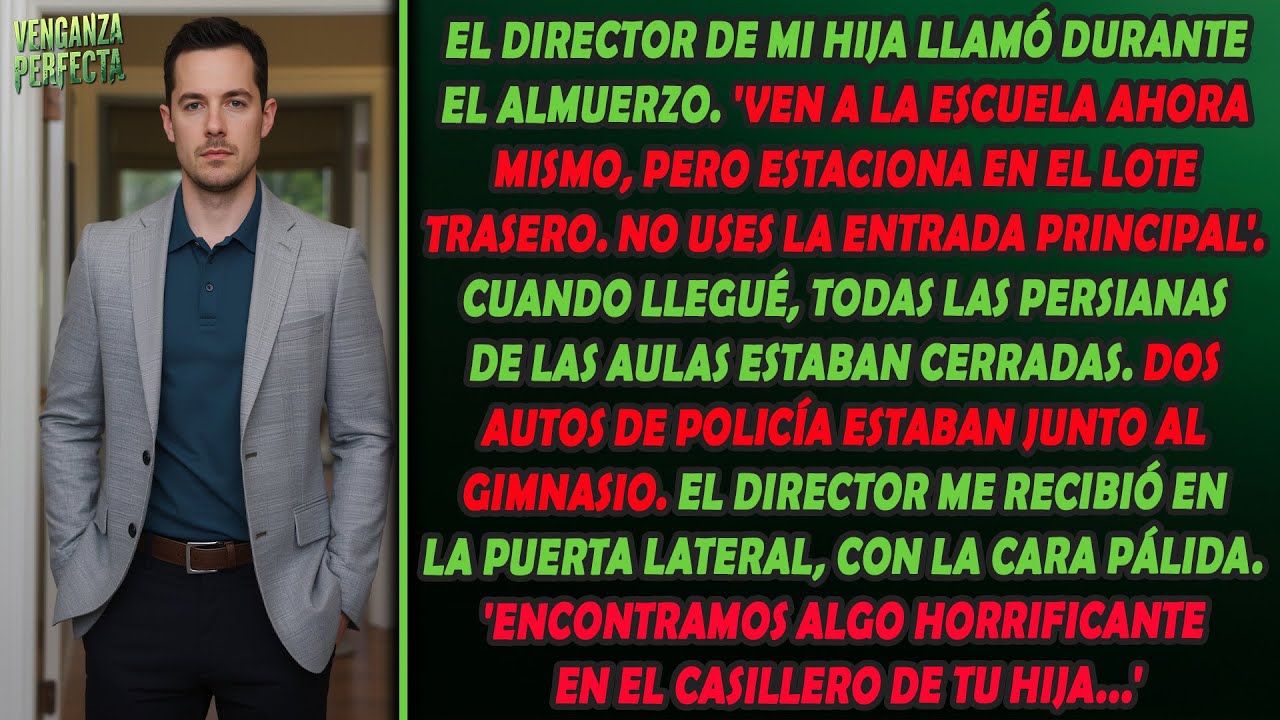 La directora me dijo que viniera inmediatamente pero que usara la entrada trasera ...