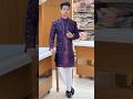 Three Piece Velvet Indowestren Groom S Wear MAYUR Designer Shorts Menstraditional 
