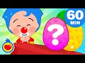 Ovos Surpresa Coloridos #1 🪺 🐰 e + Músicas Infantis para a Páscoa! (60 Min) | Um Herói do Coração