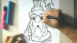 How to draw a WIZARD Spraycan Character