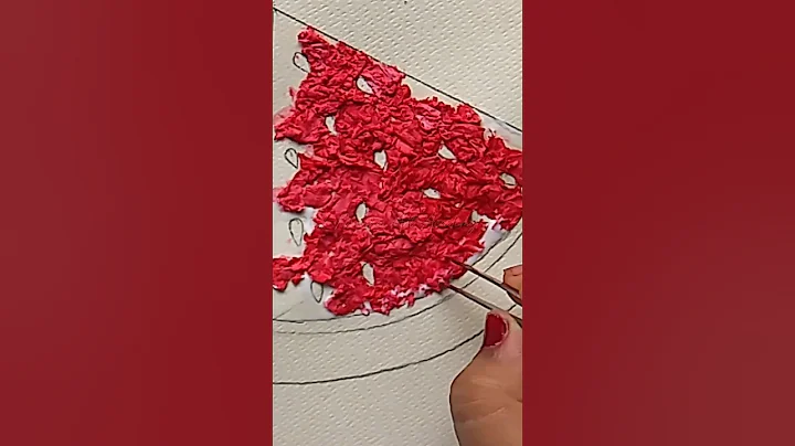 Easy 🍉 textured art with tissue paper 👀#shorts #summervibes