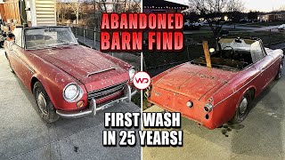 ABANDONED BARN FIND First Wash In 25 Years Datsun 1600 Roadster! Satisfying Detailing Restoration!