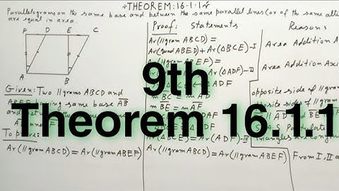 Theorem 16.1.1 class 9 SSC I (2021)