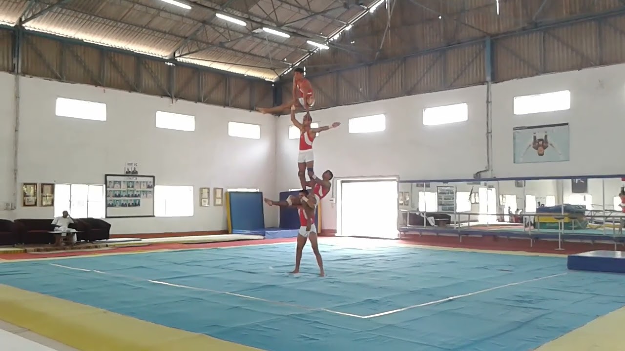 Indian Acrobatics gymnastics. services mens group 2014. combined set.