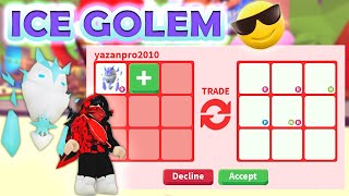 TRADING ICE GOLEM 😎🍧(WHAT PEOPLE OFFER) IN ADOPT ME! ROBLOX