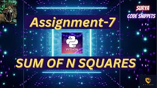 Sum of N squres | Assignment-7 | CCBP | NxtWave CCBP 4.0 Telugu | Python Coding | Python