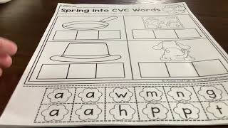 Monday (5/4) Literacy Page: Spring into CVC Words