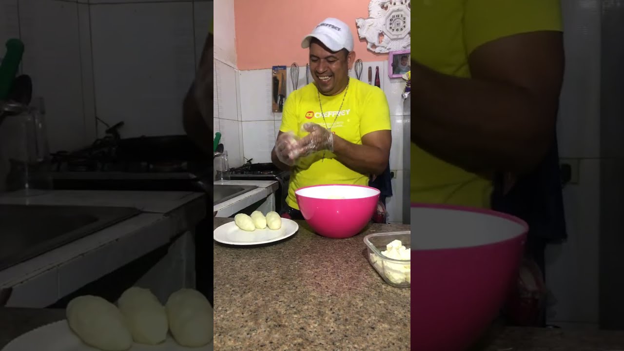 CHEFFREY preparando carimañolas con queso en vivo