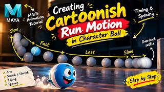 Full ⚽How to Create a Cartoonish Run Motion 🏃in a Character Ball🫨 | 3D Animation Tutorial in Maya Ⓜ️#cgi Update