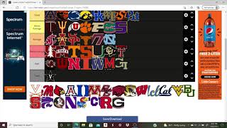 Every Power 5 College football team ranked in tier maker!