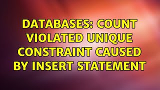 Celebrity Databases: Count violated unique constraint caused by INSERT statement (2 Solutions!!) Profile