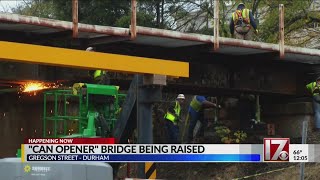 Durham's 'can opener' bridge being raised