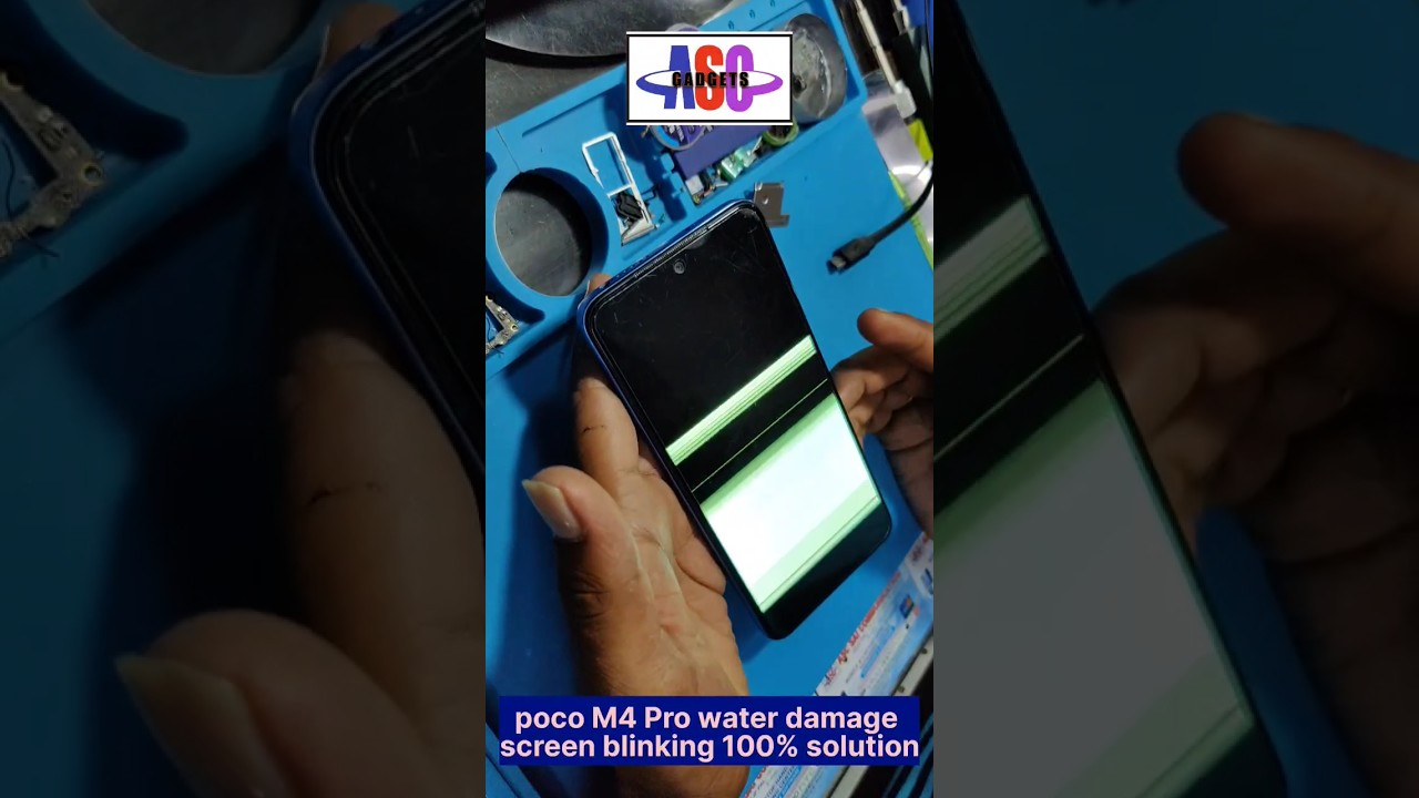 poco M4 Pro water damage screen blinking 100% solution ASC gadgets #mobilerepair #shots