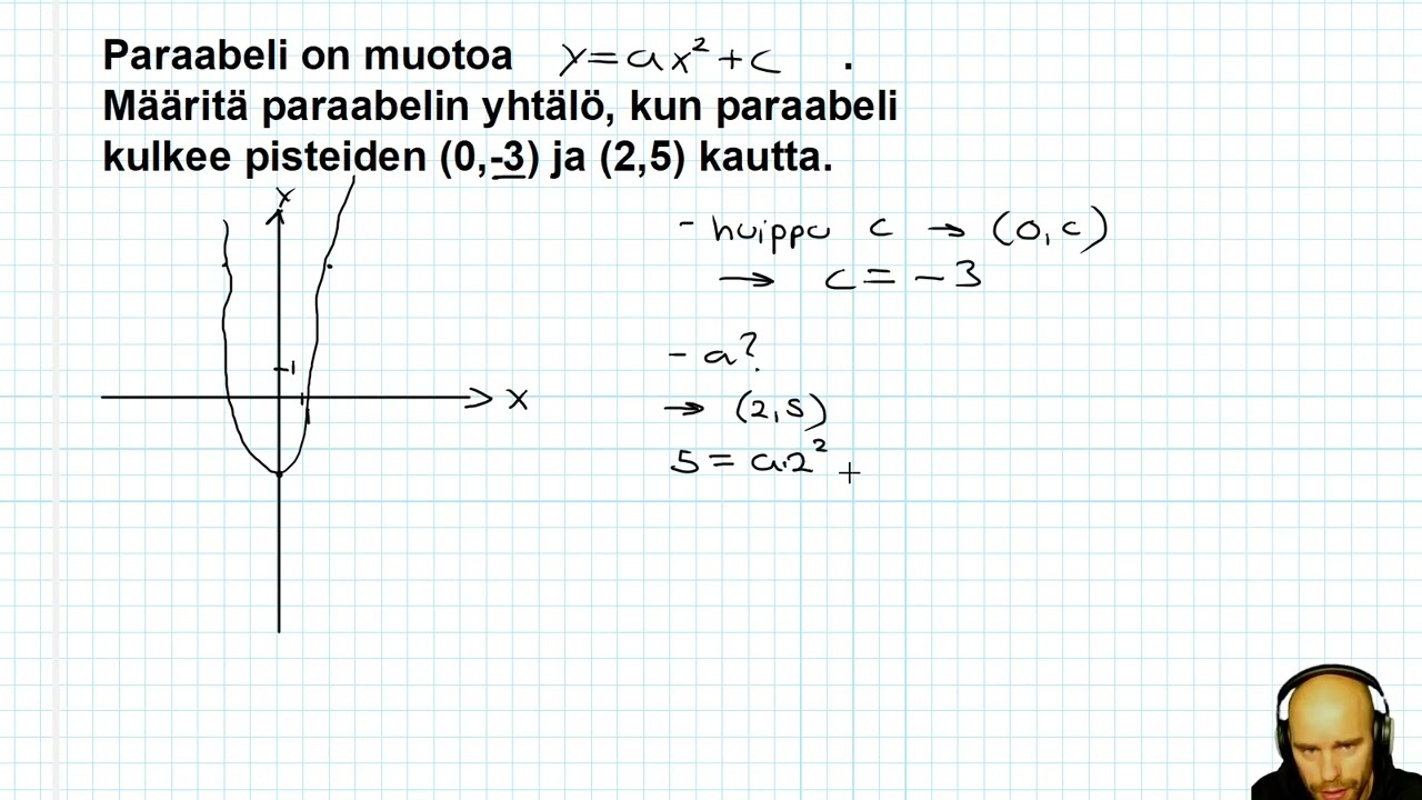 6 (xx) Paraabelin yhtälön ratkaiseminen