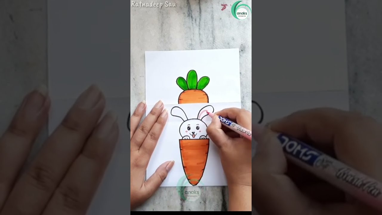Creative Art Surprise Drawing 🥕🐰 