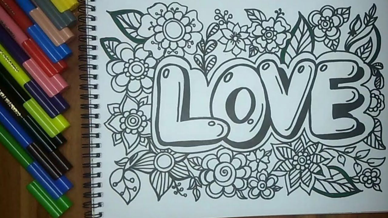 Floral Pattern Coloring Valentines Day Doodles Kreative Kraha Youtube