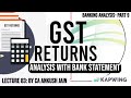 Lecture 83 gst returns types due dates and workflow analysis with banking in hindi part9