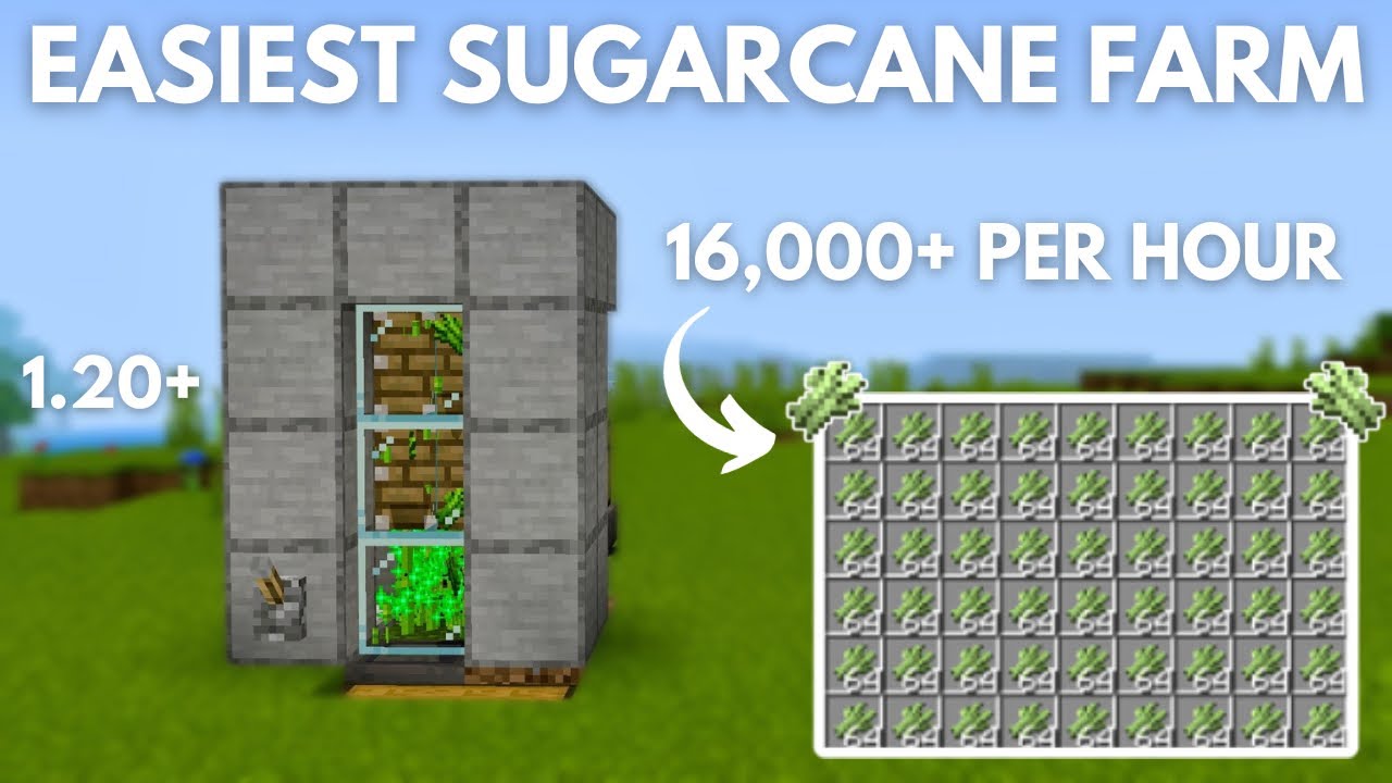 EASIEST Sugar cane farm for Minecraft Bedrock (XBOX, PS4, PS5, Nintendo