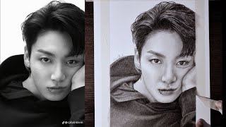 Realistic Portrait Drawing | BTS JungKook | Pencil Drawing Time-lapse