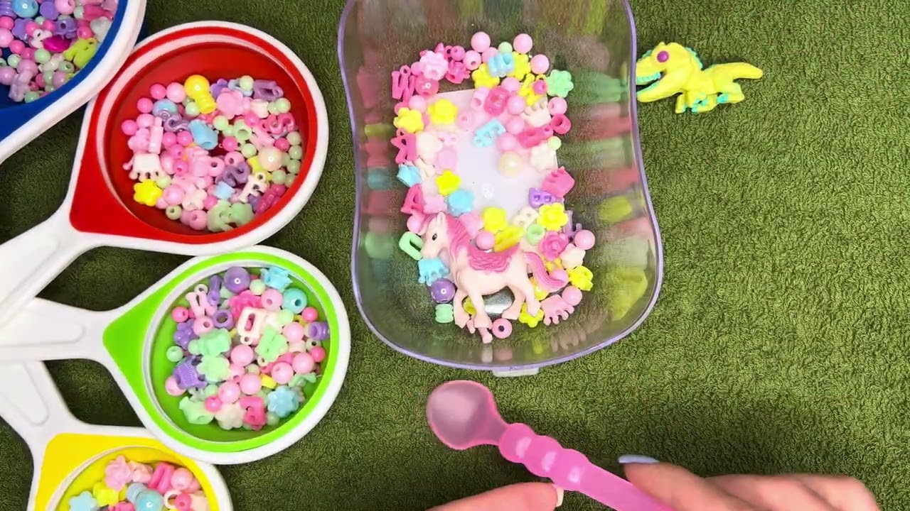 Satisfying Bead Pouring Sounds | ASMR with Spoons & Beads