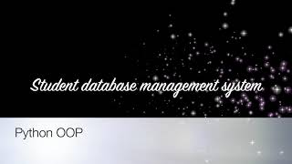 Student database management system - Python
