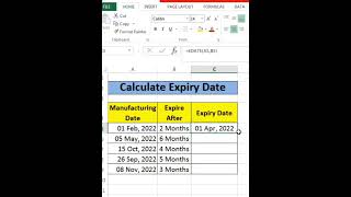 Calculate Expiry Date