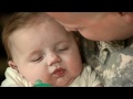 Soldier Meets Baby he saw born via Skype