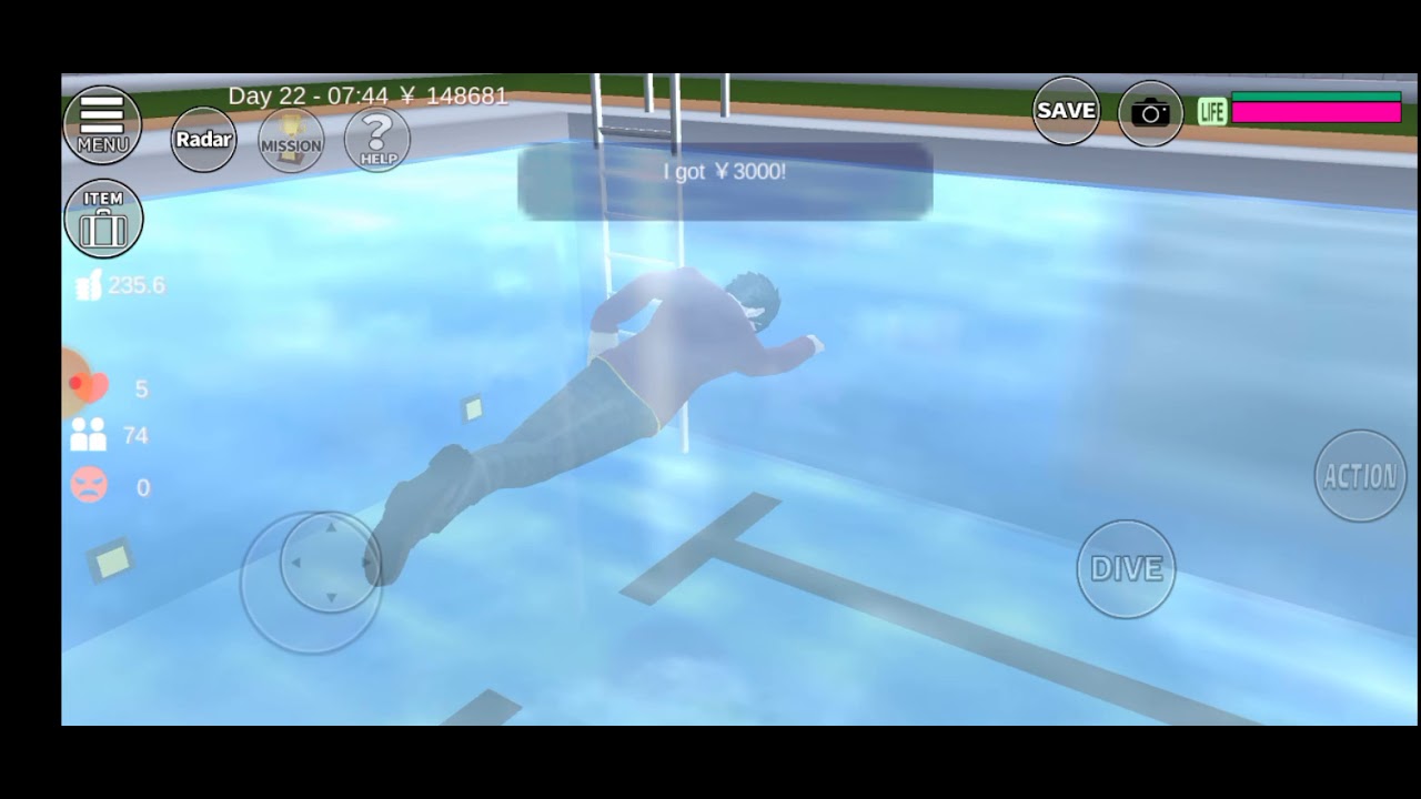 Sakura school simulator Hidden money at swimming pool 💵🌊