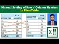 Manual Sorting of Row / Column Headers in PivotTable || EXCEL for Business Reporting