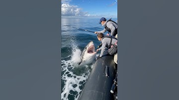 POV: You ‘re two men in the middle of the ocean and a shark invades your ship #shark #ocean #pov #ai