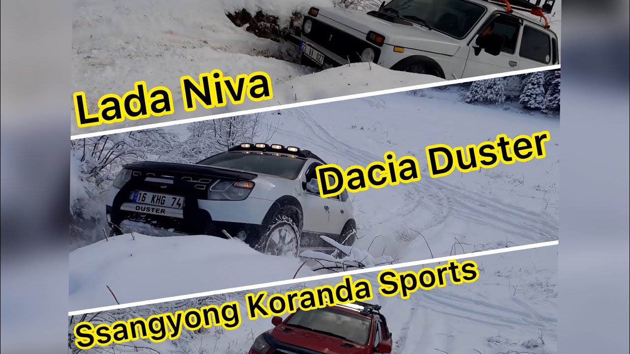 Dacia Duster SsangYong koranda sports Lada niva vs Snow