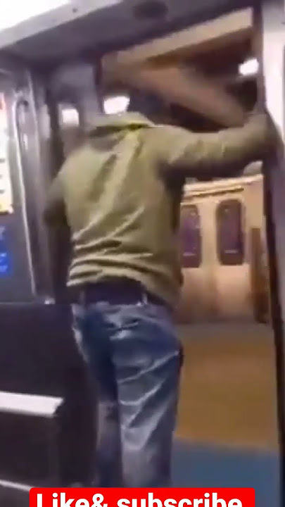 man jumps from running metro #dangerous stunt #metro #delhimetro #metrojump