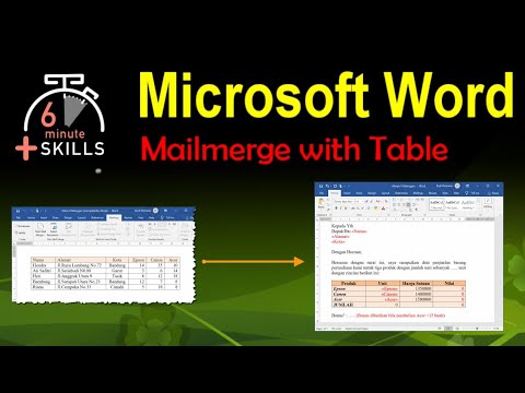 Microsoft Word #8 | Mail Merge with Table | Cara Membuat Mail Merge berupa Tabel pada Microsoft Word