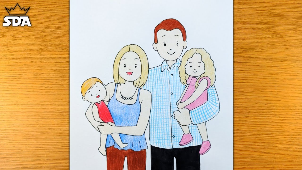Family - Sketch Drawing. Royalty Free SVG, Cliparts, Vectors, and Stock  Illustration. Image 14970003.