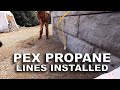 Propane Lines Thru Concrete Chase ― Raking/Seeding the New Terrace