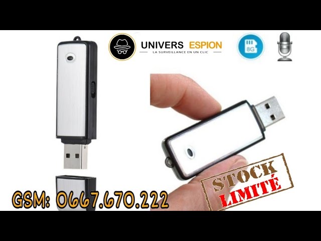 Dictaphone SHOPINNOV Micro espion Clé USB noire 16GB avec écouteurs