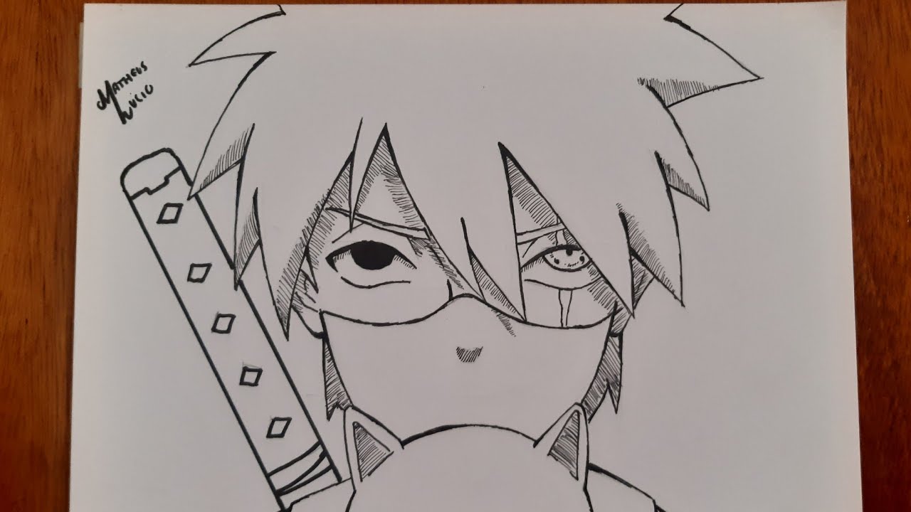 Como desenhar o Kakashi Hatake  Tutorial de desenho passo a passo