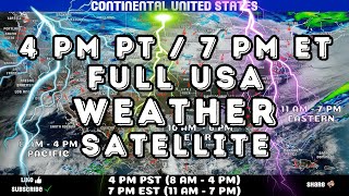 4pm PT/7pm ET USA Mon Feb 17 Latest Weather Satellite Video Animation - Daily Weather Tracking