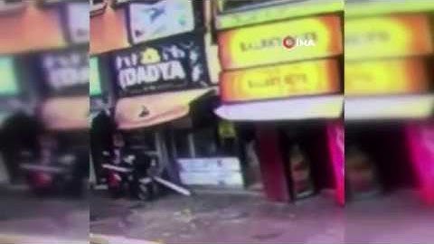 Binadan kopan beton parçanın altında kalmaktan saniyelerle kurtuldu