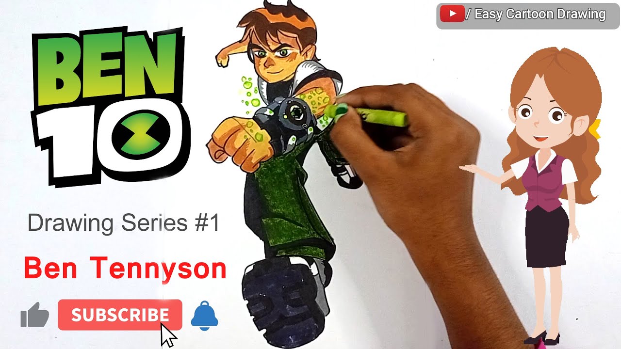 How to draw ben 10/Ben Tennyson drawing/Ben 10 drawing series#1